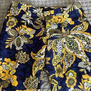 Banana Republic Navy, Yellow & White Floral Print Pants
